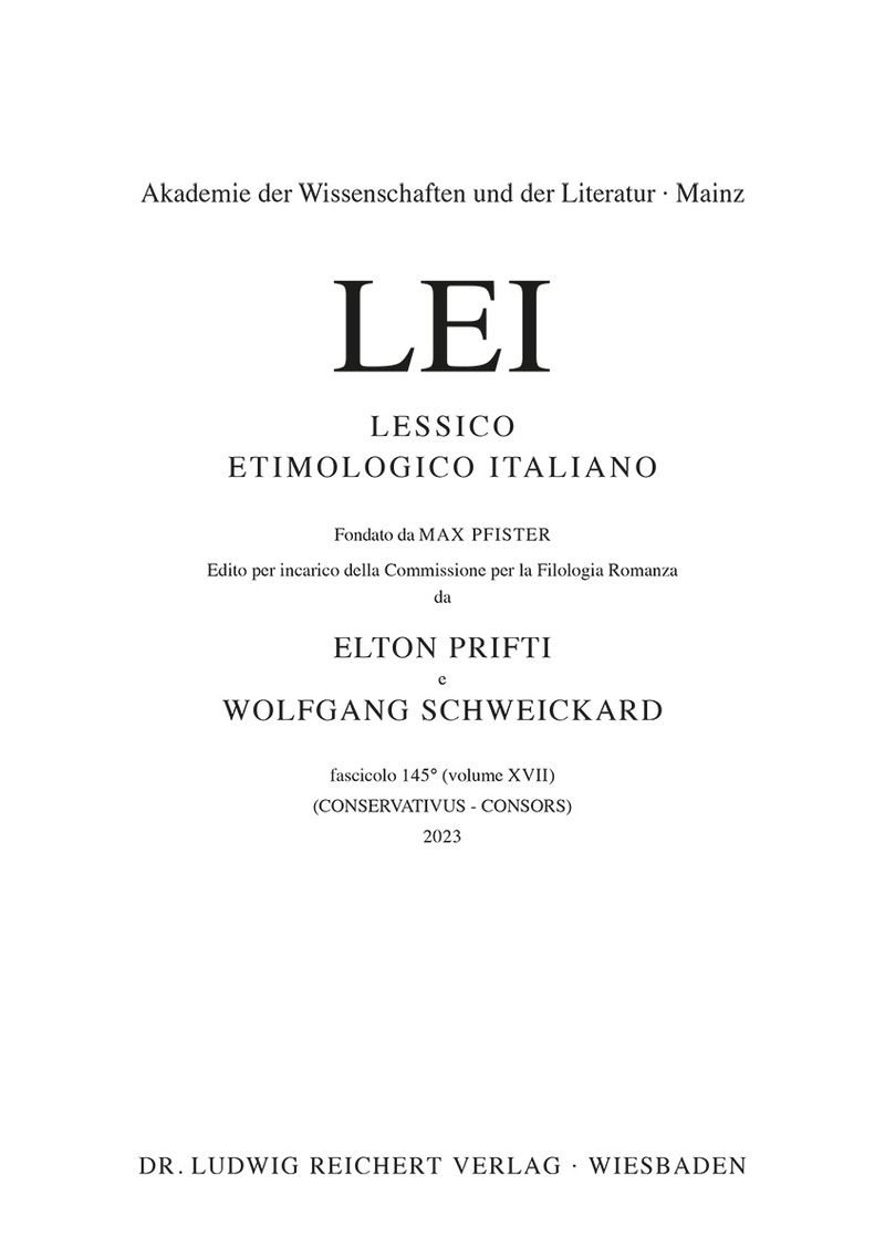 [Cover: Lessico Etimologico Italiano 2023]