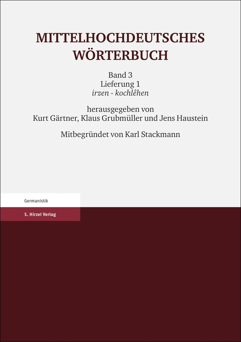 [Cover: Mittelhochdeutsches Wörterbuch]